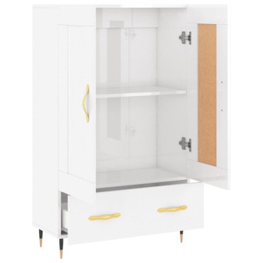 vidaXL Ντουλάπα Γυαλ. Λευκό 69,5x31x115cm από Επεξεργασμένο Ξύλο 1 τεμ.