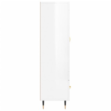 vidaXL Ντουλάπα Γυαλ. Λευκό 69,5x31x115cm από Επεξεργασμένο Ξύλο 1 τεμ.