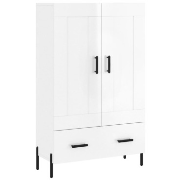 vidaXL Ντουλάπα Γυαλ. Λευκό 69,5x31x115cm από Επεξεργασμένο Ξύλο 1 τεμ.