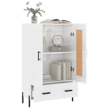 vidaXL Ντουλάπα Γυαλ. Λευκό 69,5x31x115cm από Επεξεργασμένο Ξύλο 1 τεμ.