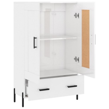 vidaXL Ντουλάπα Γυαλ. Λευκό 69,5x31x115cm από Επεξεργασμένο Ξύλο 1 τεμ.