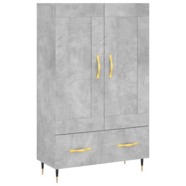 vidaXL Ντουλάπα Γκρι Σκυροδέματος 69,5x31x115cm Επεξεργ. Ξύλο 1 τεμ.
