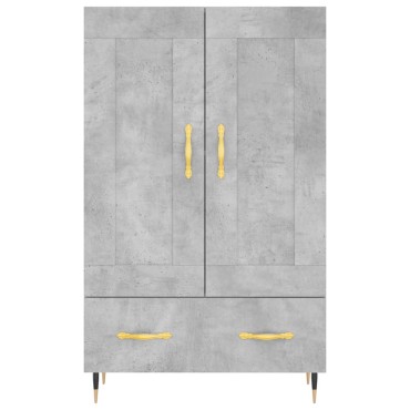 vidaXL Ντουλάπα Γκρι Σκυροδέματος 69,5x31x115cm Επεξεργ. Ξύλο 1 τεμ.
