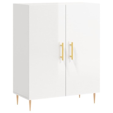 vidaXL Ντουλάπι Γυαλιστερό Λευκό 69,5x34x90cm Επεξεργασμένο Ξύλο 1 τεμ.
