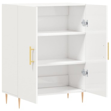 vidaXL Ντουλάπι Γυαλιστερό Λευκό 69,5x34x90cm Επεξεργασμένο Ξύλο 1 τεμ.
