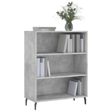 vidaXL Ραφιέρα Γκρι Σκυροδεμ. 69,5x32,5x90cm από Επεξεργ. Ξύλο 1 τεμ.