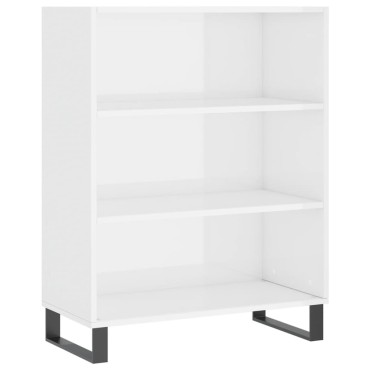 vidaXL Ραφιέρα Γυαλιστερό Λευκό 69,5x32,5x90cm από Επεξεργ. Ξύλο 1 τεμ.