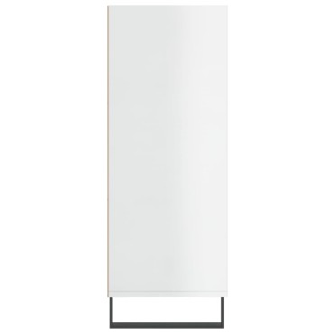 vidaXL Ραφιέρα Γυαλιστερό Λευκό 69,5x32,5x90cm από Επεξεργ. Ξύλο 1 τεμ.