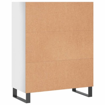 vidaXL Ραφιέρα Γυαλιστερό Λευκό 69,5x32,5x90cm από Επεξεργ. Ξύλο 1 τεμ.