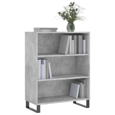 vidaXL Ραφιέρα Γκρι Σκυροδεμ. 69,5x32,5x90cm από Επεξεργ. Ξύλο 1 τεμ.