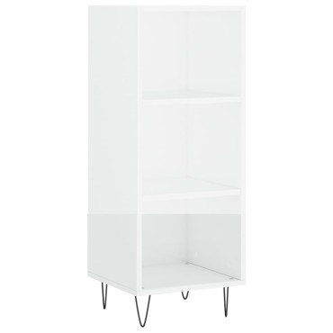 vidaXL Ντουλάπι Γυαλιστερό Λευκό 34,5x32,5x90cm Επεξεργ. Ξύλο 1 τεμ.