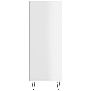 vidaXL Ντουλάπι Γυαλιστερό Λευκό 34,5x32,5x90cm Επεξεργ. Ξύλο 1 τεμ.