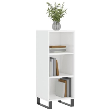vidaXL Ντουλάπι Γυαλιστερό Λευκό 34,5x32,5x90cm Επεξεργ. Ξύλο 1 τεμ.