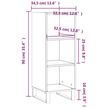 vidaXL Ντουλάπι Καπνιστή Δρυς 34,5x32,5x90cm από Επεξεργ. Ξύλο 1 τεμ.