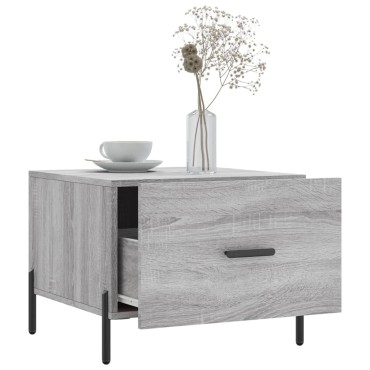vidaXL Τραπεζάκι Σαλονιού Γκρι Sonoma 50x50x40cm Επεξεργασμένο Ξύλο 1 τεμ.