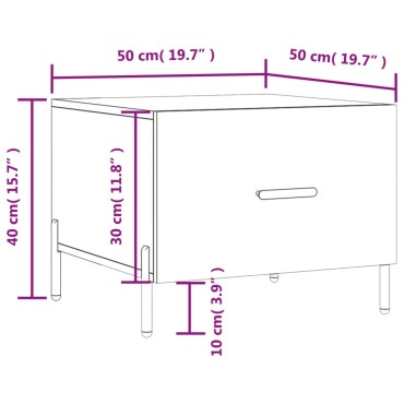 vidaXL Τραπεζάκι Σαλονιού Λευκό 50x50x40cm από Επεξεργ. Ξύλο 1 τεμ.