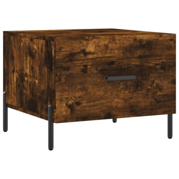 vidaXL Τραπεζάκι Σαλονιού Καπνιστή Δρυς 50x50x40cm Επεξεργασμ. Ξύλο 1 τεμ.