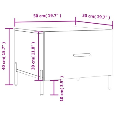 vidaXL Τραπεζάκι Σαλονιού Καπνιστή Δρυς 50x50x40cm Επεξεργασμ. Ξύλο 1 τεμ.