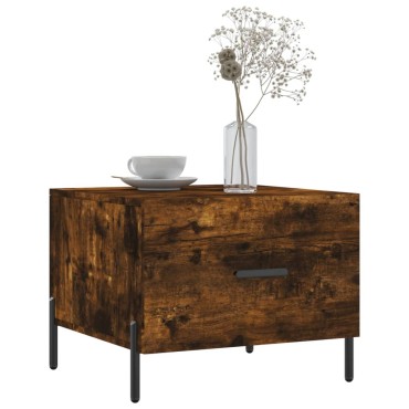 vidaXL Τραπεζάκι Σαλονιού Καπνιστή Δρυς 50x50x40cm Επεξεργασμ. Ξύλο 1 τεμ.