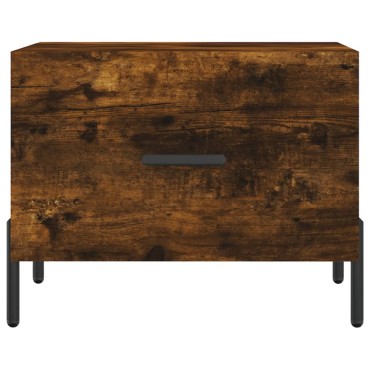 vidaXL Τραπεζάκι Σαλονιού Καπνιστή Δρυς 50x50x40cm Επεξεργασμ. Ξύλο 1 τεμ.