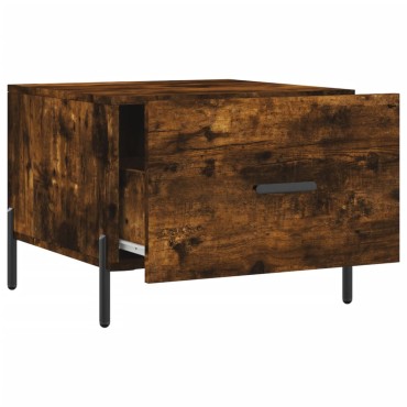 vidaXL Τραπεζάκι Σαλονιού Καπνιστή Δρυς 50x50x40cm Επεξεργασμ. Ξύλο 1 τεμ.