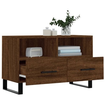 vidaXL Έπιπλο Τηλεόρασης Καφέ Δρυς 80x36x50cm Επεξ. Ξύλο
