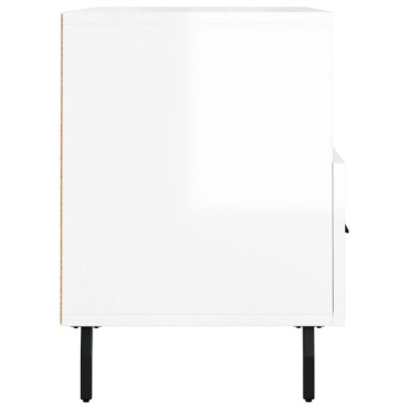 vidaXL Έπιπλο Τηλεόρασης Γυαλ. Λευκό 80x36x50cm Επεξεργασμένο Ξύλο