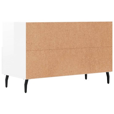 vidaXL Έπιπλο Τηλεόρασης Γυαλ. Λευκό 80x36x50cm Επεξεργασμένο Ξύλο