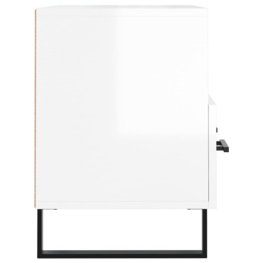 vidaXL Έπιπλο Τηλεόρασης Γυαλ. Λευκό 80x36x50cm Επεξεργασμένο Ξύλο