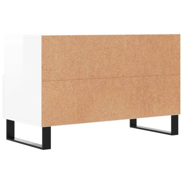 vidaXL Έπιπλο Τηλεόρασης Γυαλ. Λευκό 80x36x50cm Επεξεργασμένο Ξύλο