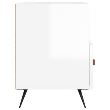 vidaXL Έπιπλο Τηλεόρασης Γυαλ. Λευκό 80x36x50cm Επεξεργασμένο Ξύλο