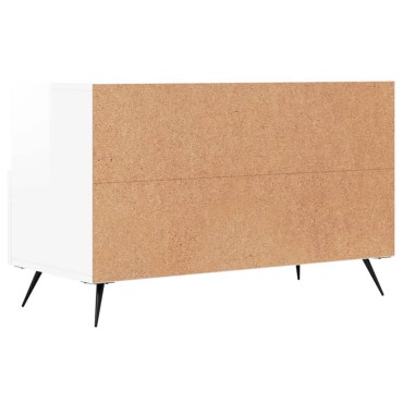 vidaXL Έπιπλο Τηλεόρασης Γυαλ. Λευκό 80x36x50cm Επεξεργασμένο Ξύλο