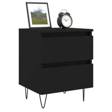 vidaXL Κομοδίνο Μαύρο 40x35x50cm από Επεξεργασμένο Ξύλο 1 τεμ.
