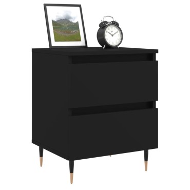 vidaXL Κομοδίνο Μαύρο 40x35x50cm από Επεξεργασμένο Ξύλο 1 τεμ.