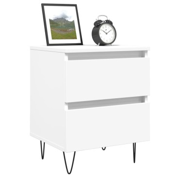 vidaXL Κομοδίνο Λευκό 40x35x50cm από Επεξεργασμένο Ξύλο 1 τεμ.
