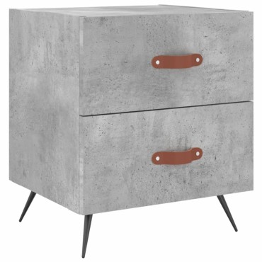 vidaXL Κομοδίνο Γκρι Σκυροδ. 40x35x47,5cm από Επεξεργασμένο Ξύλο 1 τεμ.