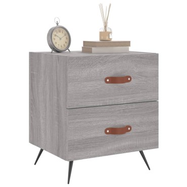 vidaXL Κομοδίνα 2 τεμ. Γκρι Sonoma 40x35x47,5cm Επεξεργ. Ξύλο