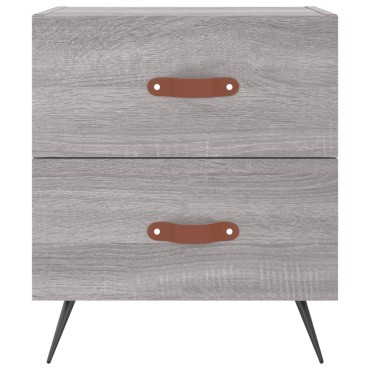 vidaXL Κομοδίνα 2 τεμ. Γκρι Sonoma 40x35x47,5cm Επεξεργ. Ξύλο