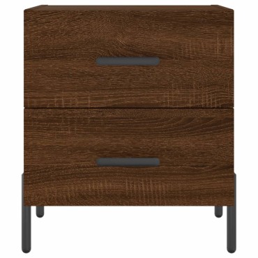 vidaXL Κομοδίνα 2 τεμ. Καφέ Δρυς 40x35x47,5cm από Επεξεργ. Ξύλο