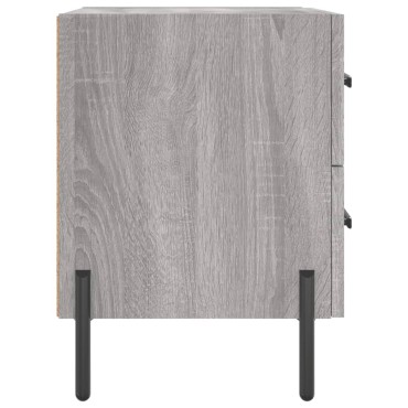 vidaXL Κομοδίνα 2 τεμ. Γκρι Sonoma 40x35x47,5cm Επεξεργ. Ξύλο