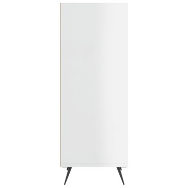 vidaXL Ραφιέρα Γυαλιστερή Λευκή 34,5x32,5x90cm από Επεξεργ. Ξύλο 1 τεμ.