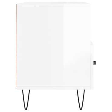 vidaXL Έπιπλο Τηλεόρασης Γυαλ. Λευκό 102x36x50cm Επεξεργασμένο Ξύλο