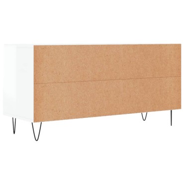 vidaXL Έπιπλο Τηλεόρασης Γυαλ. Λευκό 102x36x50cm Επεξεργασμένο Ξύλο