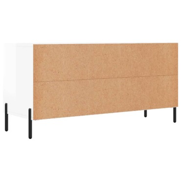 vidaXL Έπιπλο Τηλεόρασης Γυαλ. Λευκό 102x36x50cm Επεξεργασμένο Ξύλο