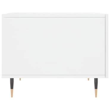 vidaXL Τραπεζάκι Σαλονιού Γυαλ. Λευκό 50x50x40cm Επεξεργ. Ξύλο 1 τεμ.