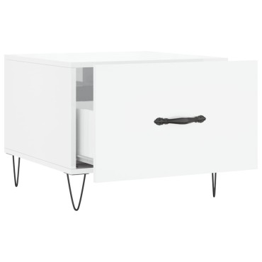 vidaXL Τραπεζάκι Σαλονιού Γυαλ. Λευκό 50x50x40cm Επεξεργ. Ξύλο 1 τεμ.