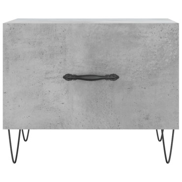 vidaXL Τραπεζάκι Σαλονιού Γκρι Σκυροδ. 50x50x40cm Επεξεργ. Ξύλο 1 τεμ.