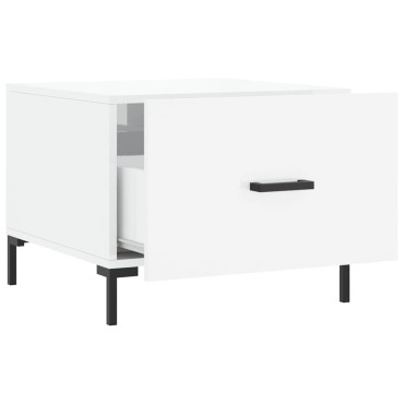 vidaXL Τραπεζάκι Σαλονιού Γυαλ. Λευκό 50x50x40cm Επεξεργ. Ξύλο 1 τεμ.