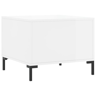 vidaXL Τραπεζάκι Σαλονιού Γυαλ. Λευκό 50x50x40cm Επεξεργ. Ξύλο 1 τεμ.