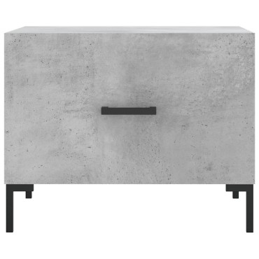 vidaXL Τραπεζάκι Σαλονιού Γκρι Σκυροδ. 50x50x40cm Επεξεργ. Ξύλο 1 τεμ.